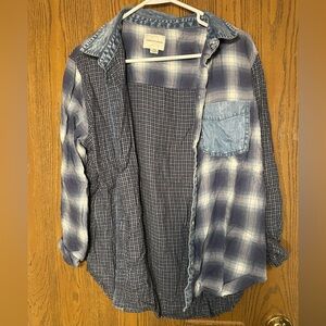 American Eagle Outfitters Blue Plaid Button Down Shirt